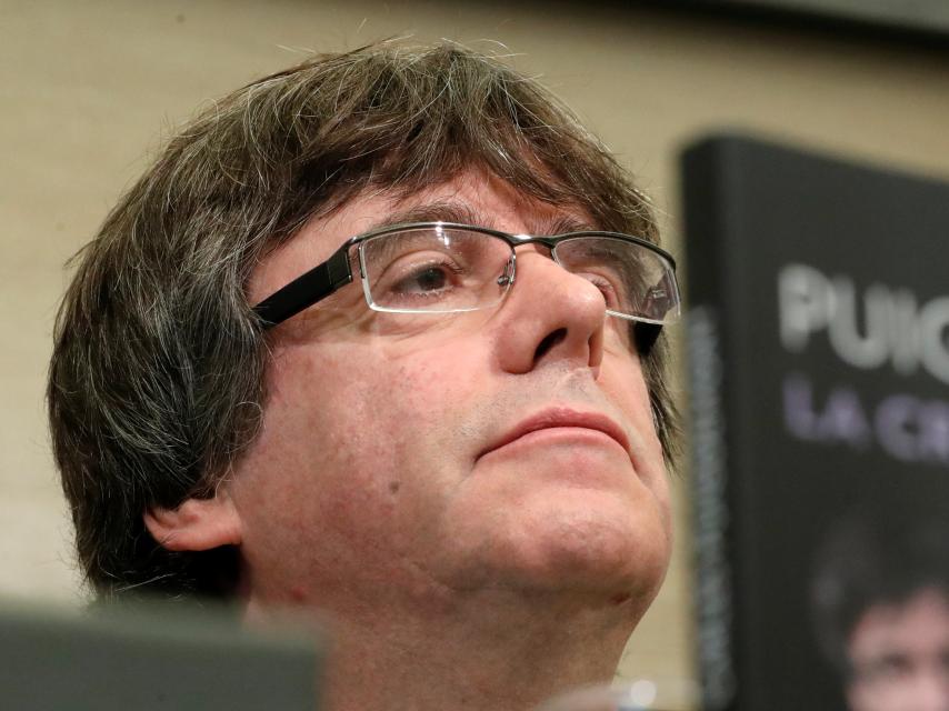 Puigdemont, durante la presentación de su libro en Bruselas