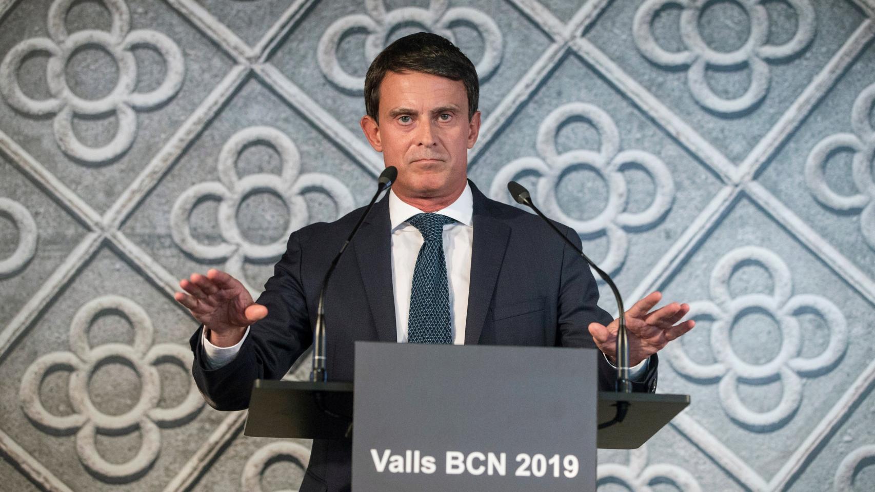 Manuel Valls, durante el anuncio de su candidatura a la Alcaldía de Barcelona.