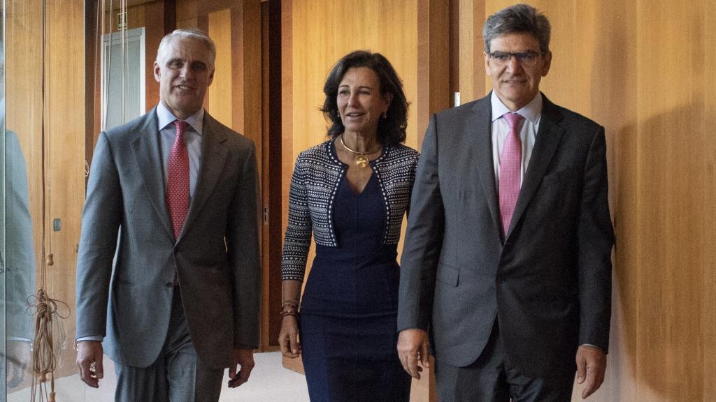 Andrea Orcel, Ana Botín y José Antonio Álvarez.