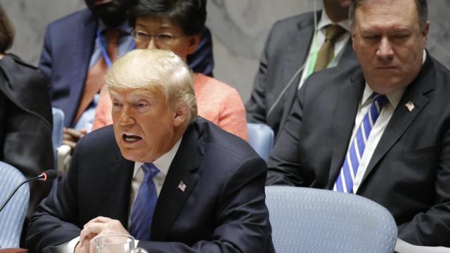 Donald Trump, durante la sesión del Consejo de Seguridad de la ONU.