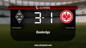 El Borussia Monchengladbach derrotó al Eintracht Frankfurt por 3-1