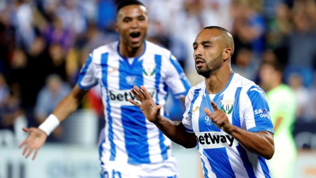 El Zhar celebra su gol ante el Barcelona