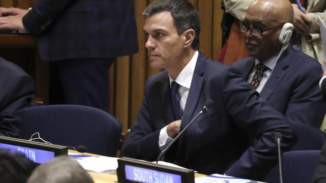 El presidente del Gobierno español, Pedro Sánchez, en la ONU.