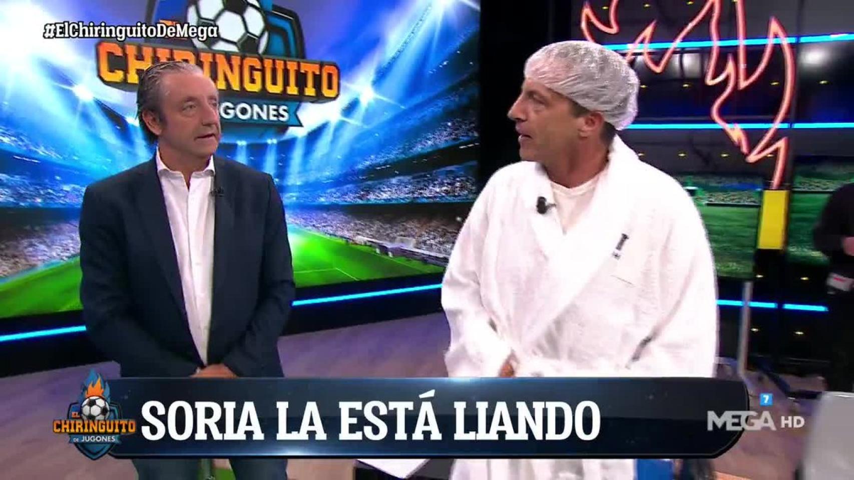 Soria en El Chiringuito. Foto: Twitter. (@elchiringuitotv)