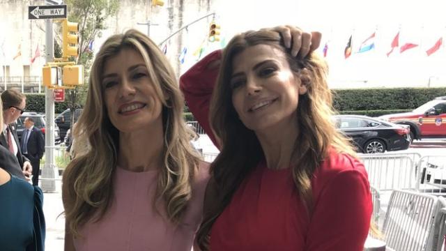 Begoña Gómez junto a Juliana Awada en el encuentro organizado por Melania Trump.