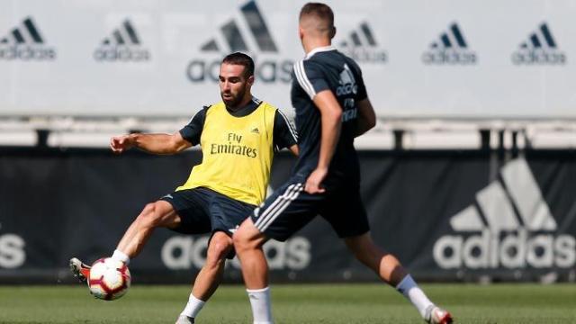 Carvajal se entrena con el Real Madrid