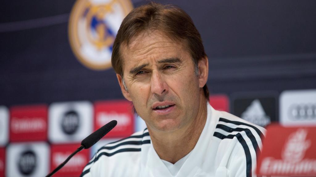 Lopetegui, en rueda de prensa con el Real Madrid