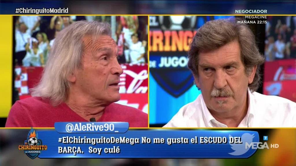 Gatti e Iñaki Cano, en El Chiringuito. Foto: Twitter (@elchiringuitotv)