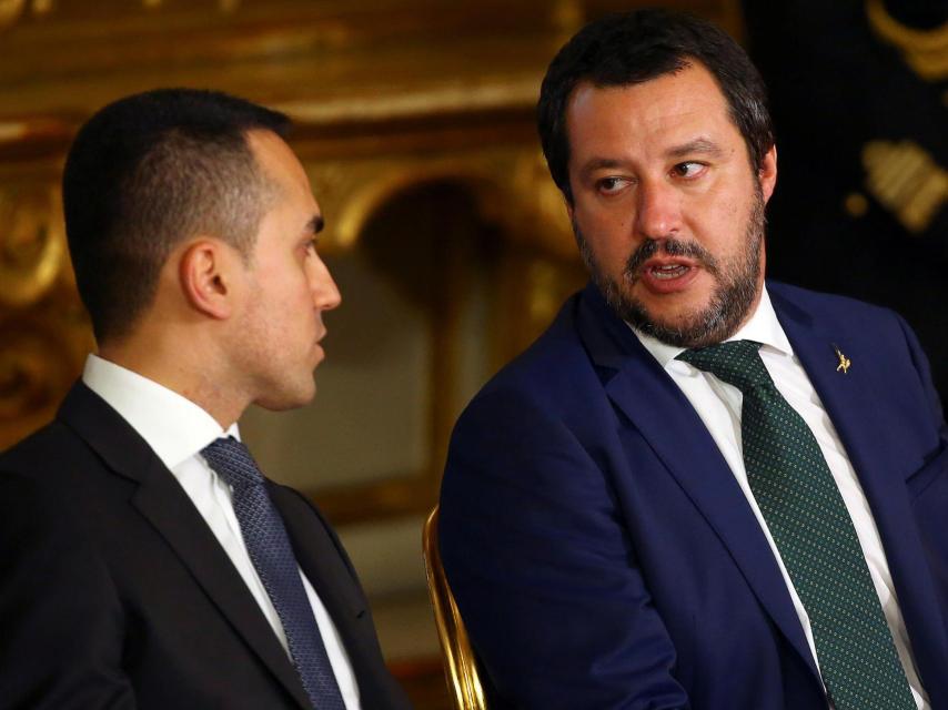 Los líderes del M5E y La Liga, Luigi di Maio y Matteo Salvini