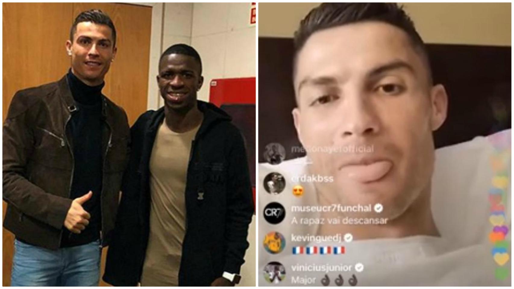 Vinicius aparece en el directo de Cristiano