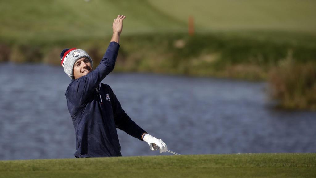 Jordan Spieth, del equipo estadounidense, durante la segunda jornada de la Ryder Cup 2018