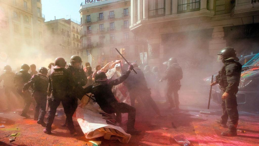 Los incidentes se produjeron en la manifestación de Jusapol en Barcelona.