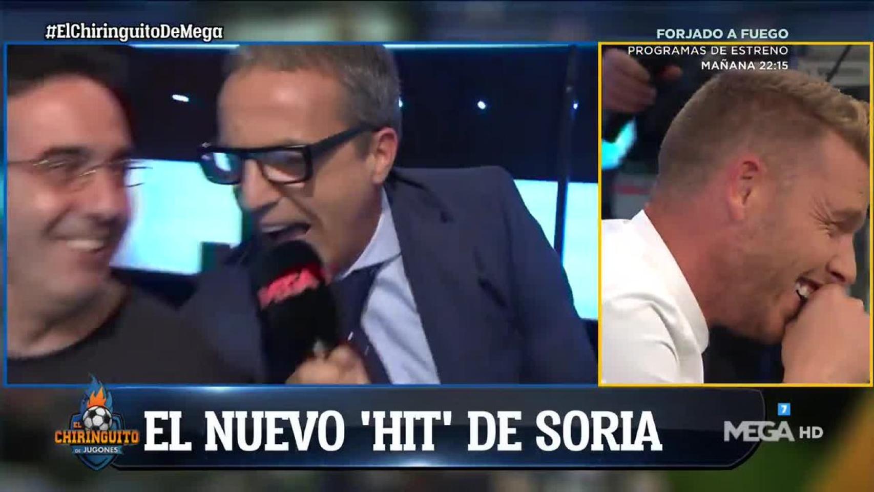 Soria en El Chiringuito. Foto: Twitter. (@elchiringuitotv)