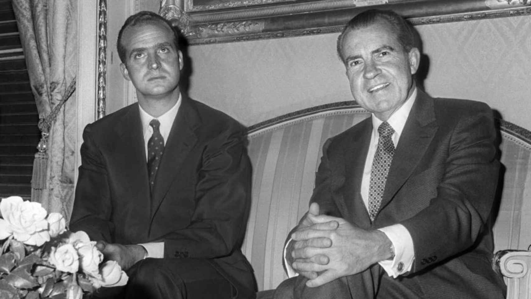 Juan Carlos I y Richard Nixon en la Moncloa en 1970.