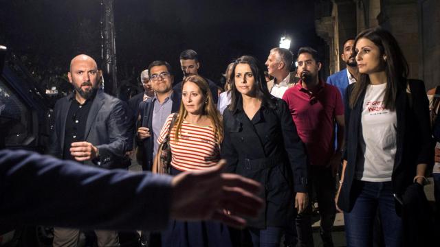 Inés Arrimadas a su salida del Parlament.