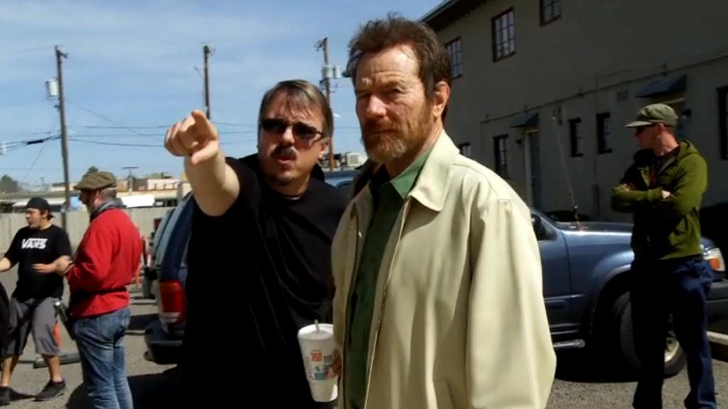 Vince Gilligan y Bryan Cranston en el rodaje de 'Breaking Bad'.