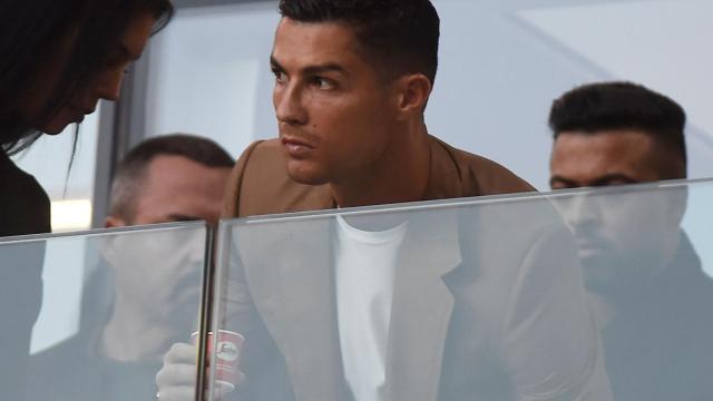 Cristiano Ronaldo, en el palco del Juventus Stadium