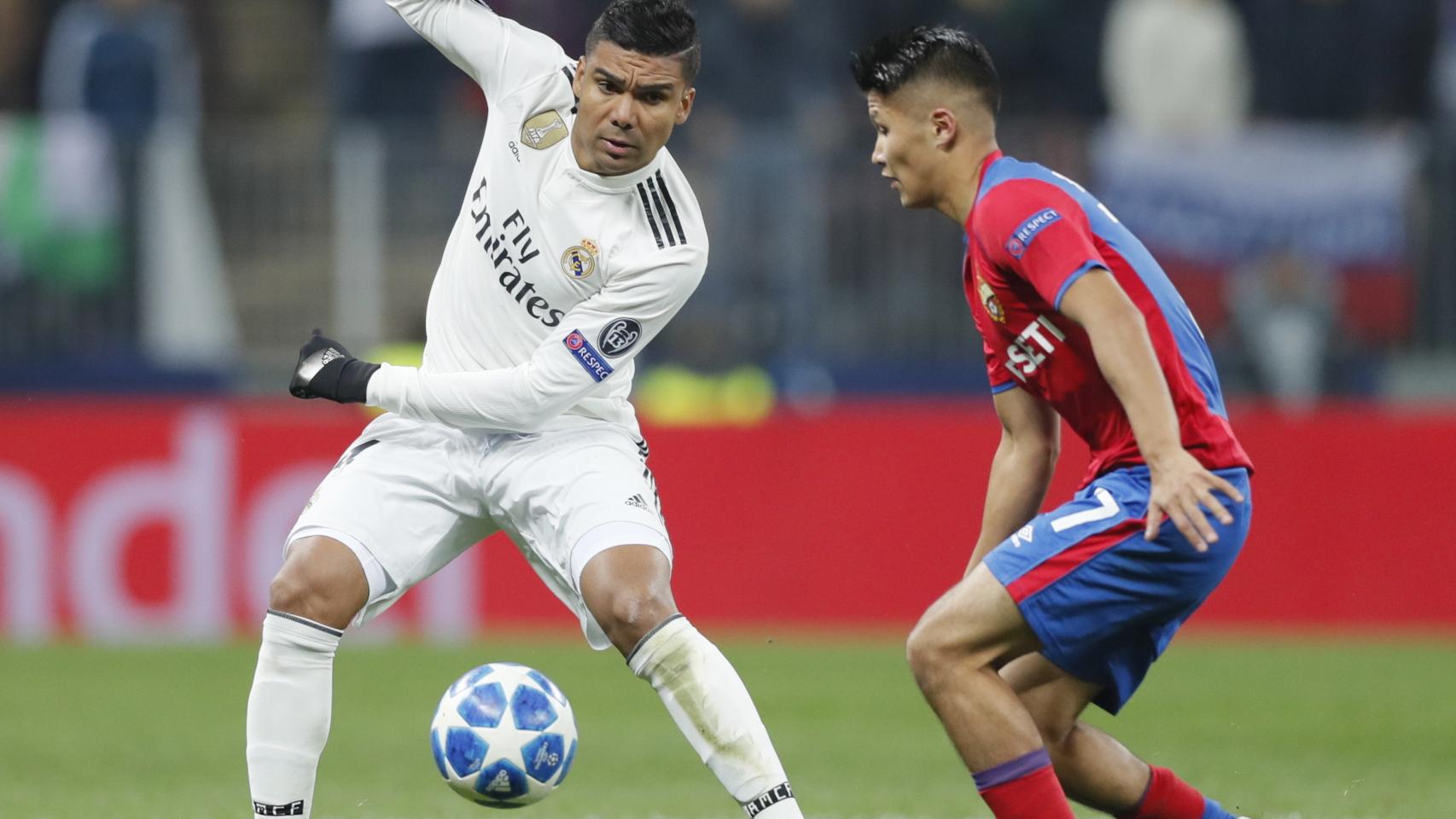 Casemiro en el partido contra el CSKA de Moscú