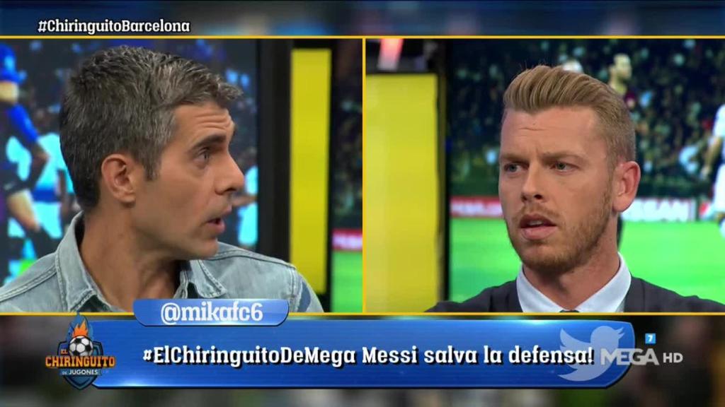 José Luis Sánchez y Jota Jordi en El Chiringuito. Foto: Twitter (@elchiringuitotv)