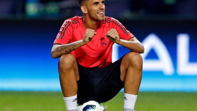 Ceballos, en un entrenamiento del Real Madrid