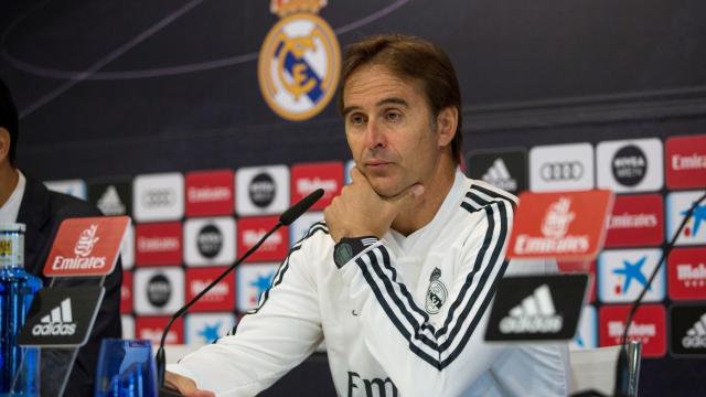 Lopetegui, en rueda de prensa con el Real Madrid