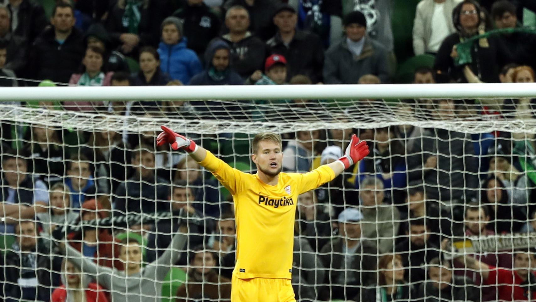 Tomas Vaclik durante el FC Krasnodar - Sevilla FC