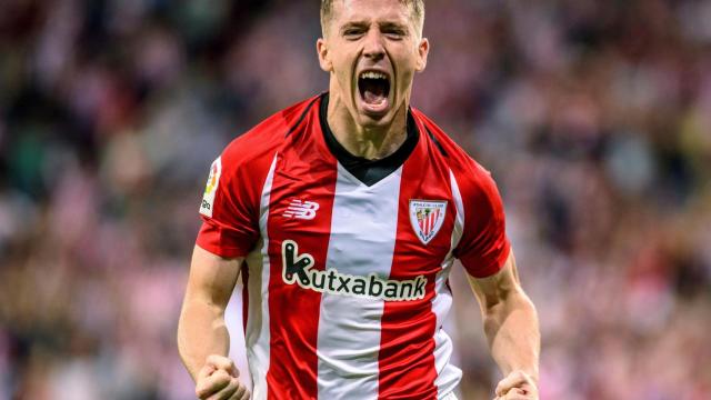 Muniain celebra su gol a la Real Sociedad