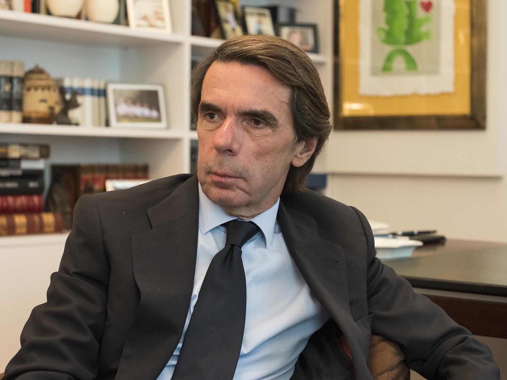 José María Aznar durante la entrevista con EL ESPAÑOL.