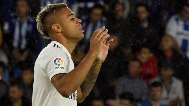 El jugador del Real Madrid, Mariano, durante el partido.