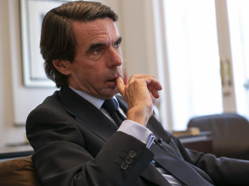 José María Aznar durante la entrevista con EL ESPAÑOL.