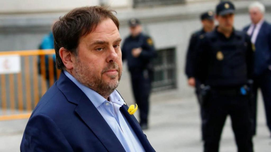 Oriol Junqueras, exvicepresidente del Govern y líder de ERC, llegando al Tribunal Supremo.