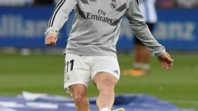 Gareth Bale, durante el calentamiento