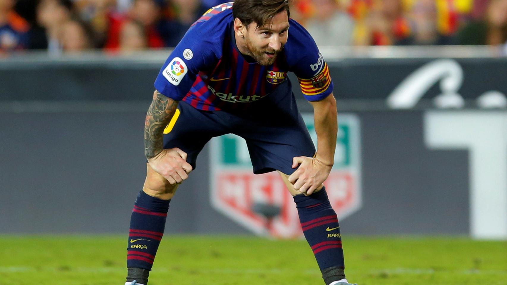 Messi durante el partido contra el Valencia.