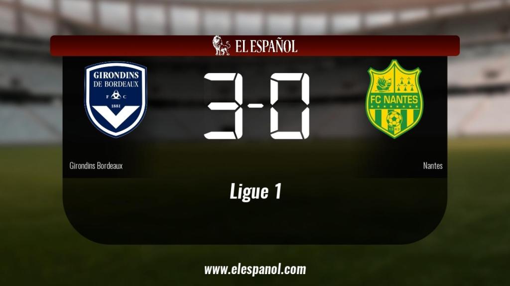 El Girondins Bordeaux derrotó al Nantes por 3-0