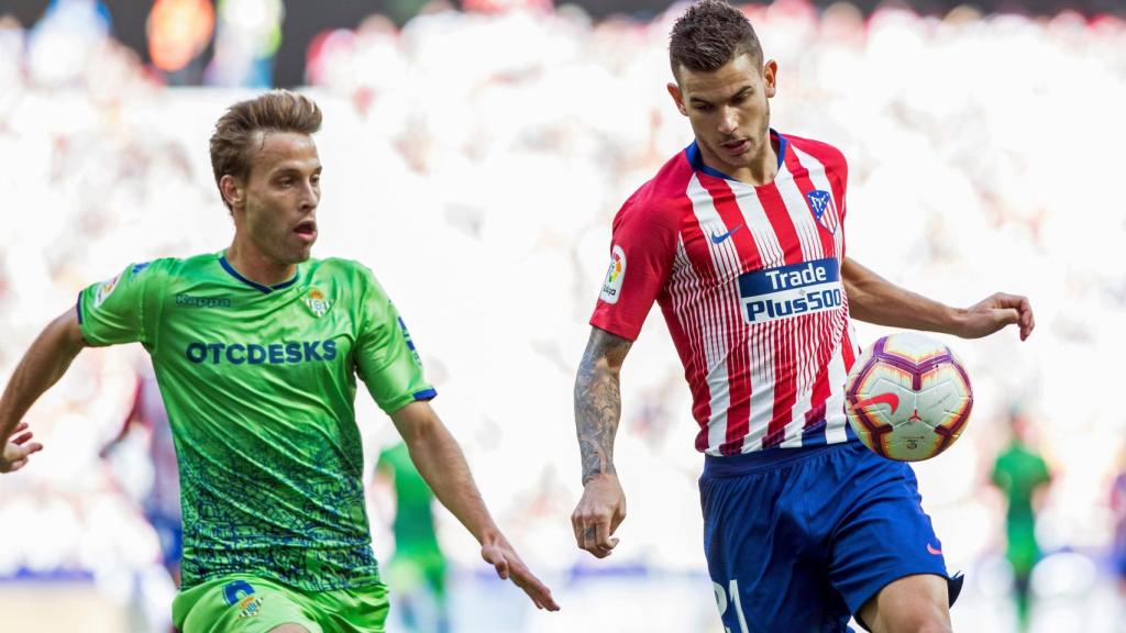 Lucas Hernández, en el Atlético de Madrid - Betis de La Liga