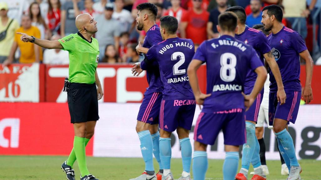 González Fuertes en un partido del Celta.