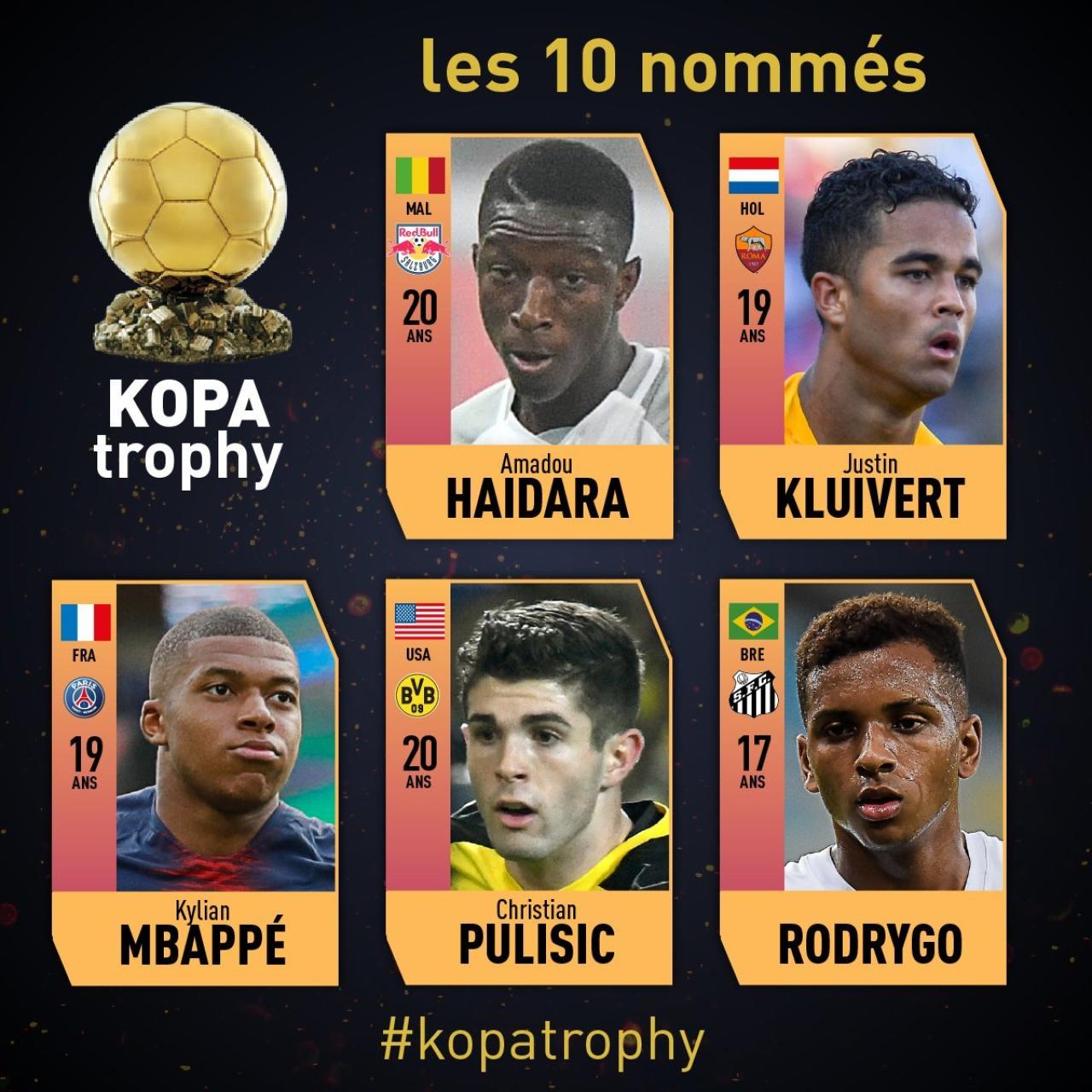 Finalistas al Trofeo Kopa. Foto: France Football