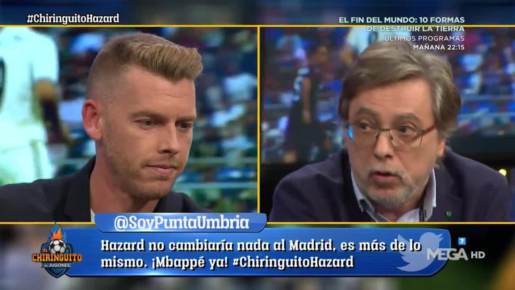 José Damián en El Chiringuito. Foto: Twitter. (@elchiringuitotv)