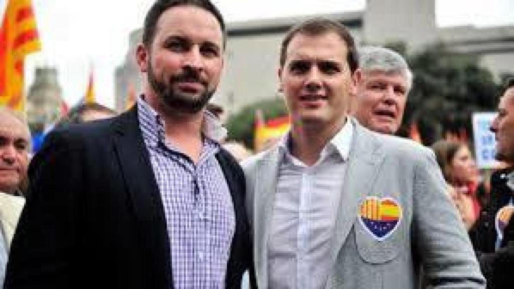 Abascal y Rivera, durante una manifestación por la unidad de España.