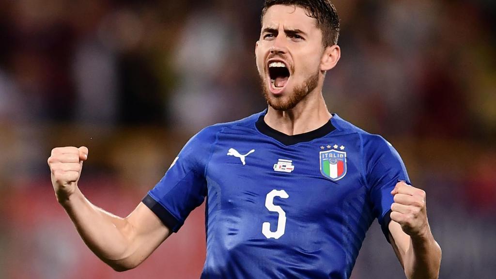 Jorginho celebra un gol con la selección de Italia. Foto: figc.it