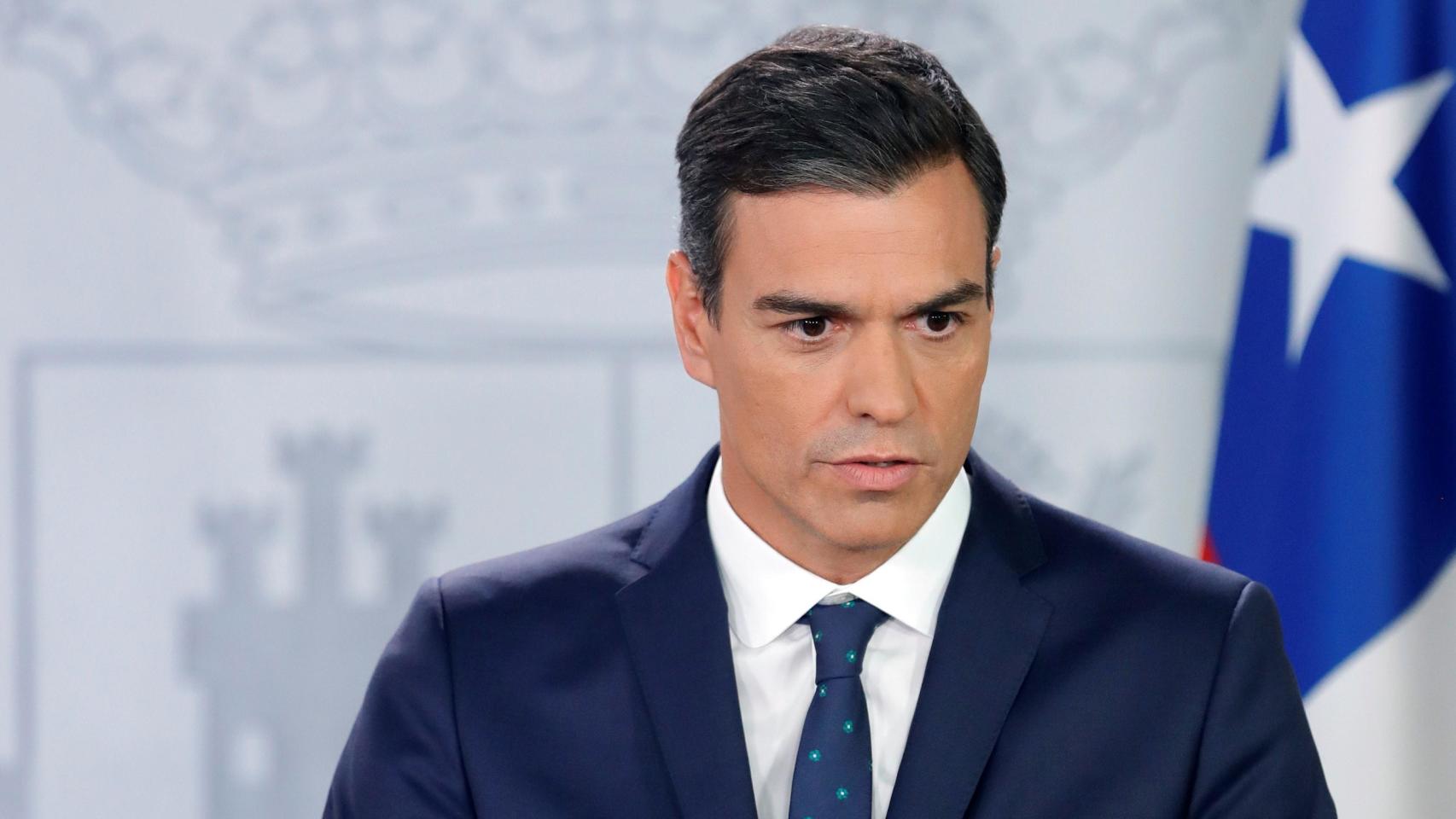 Pedro Sánchez, este martes en la Moncloa.