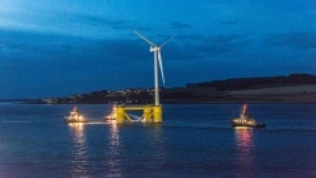 Un parque eólico marino 'flotante' de Cobra (ACS) en una imagen de archivo