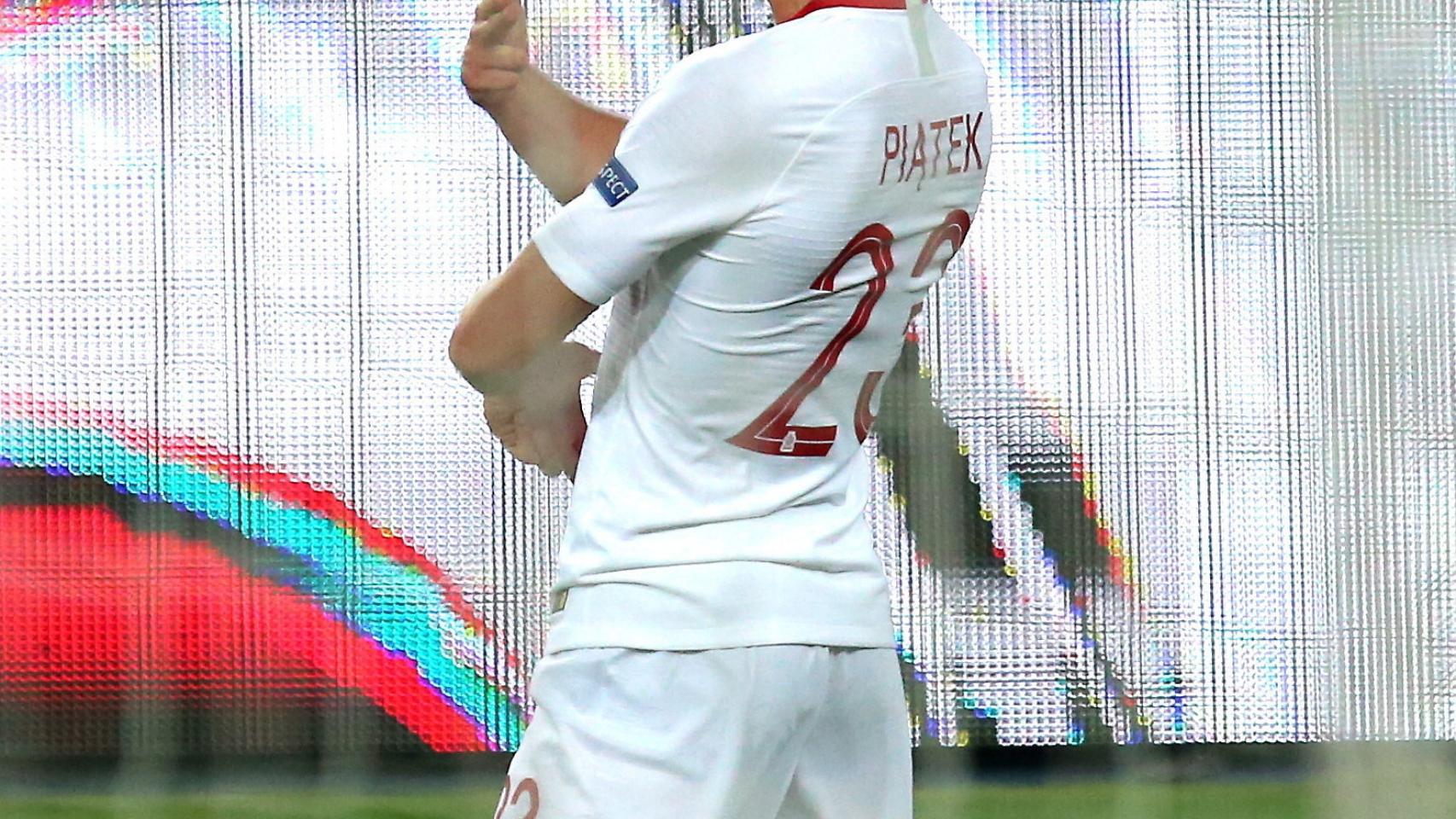 Piatek, en un partido de la selección de Polonia