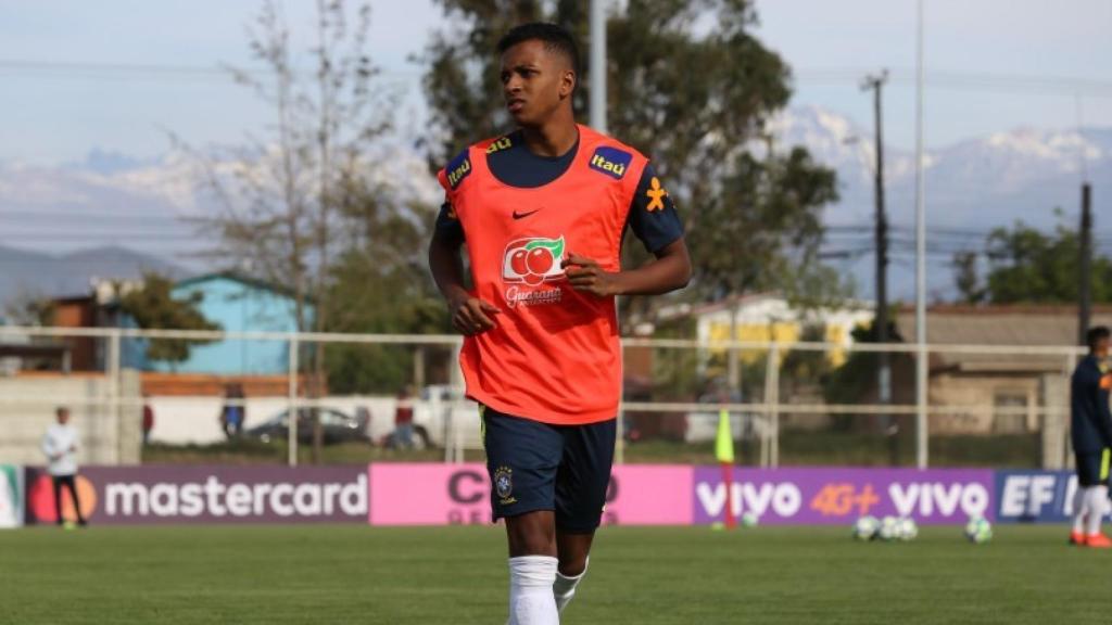 Rodrygo, en un entrenamiento de Brasil sub20. Foto: cbf.com.br