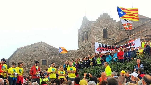 Participantes de la marcha en solidaridad con los presos del 'procés'.