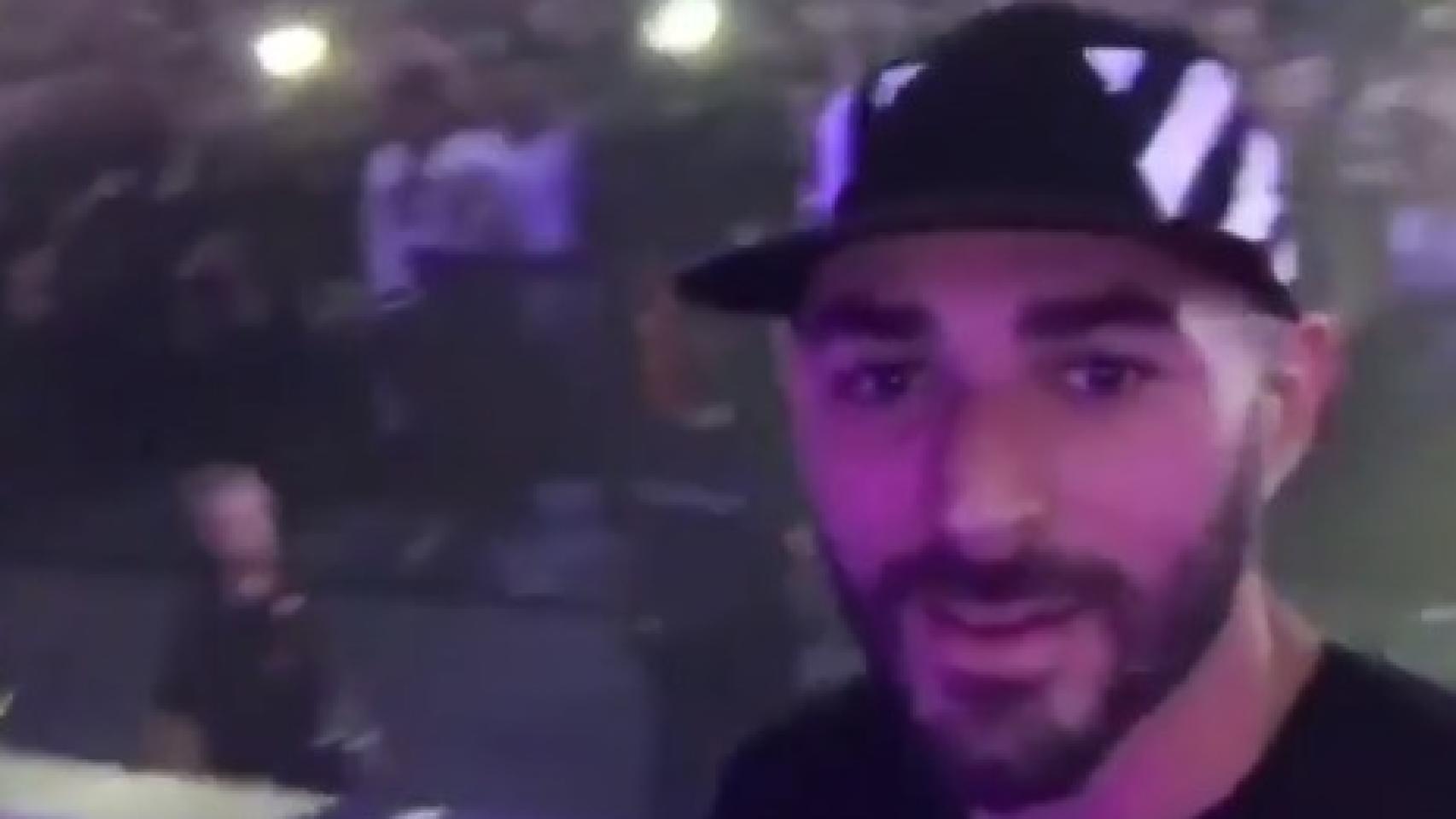 Benzema en el concierto del rapero Booba. Foto: Instagram (@karimbenzema)