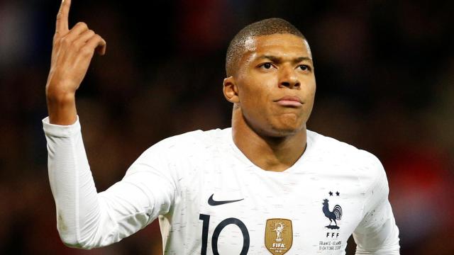 Mbappé, en un partido de la selección de Francia