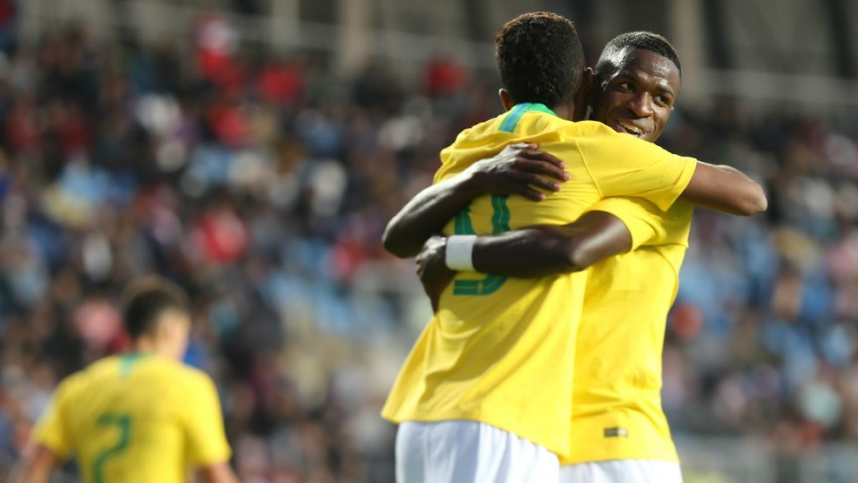 Vinicius y Rodrygo en el partido ante Chile. Foto: cbf.com