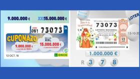 El 73.073 premiado en el cuponazo de la ONCE y en el sorteo especial de Lotería Nacional por el 12-O