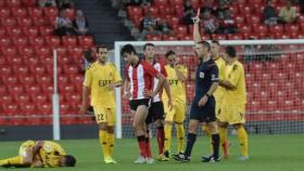 Cuadra Fernández en el duelo disputado entre el Villareal y el Athletic de Bilbao
